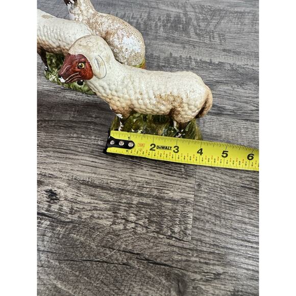 Vaillencourt Folk Art Chalkware Sheep Set #61 #166 #167 1980’s Rustic Primitive - Picture 8 of 16